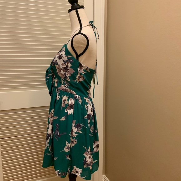 77. Sugar + Lips Green Spaghetti Halter Dress - Picture 4 of 12